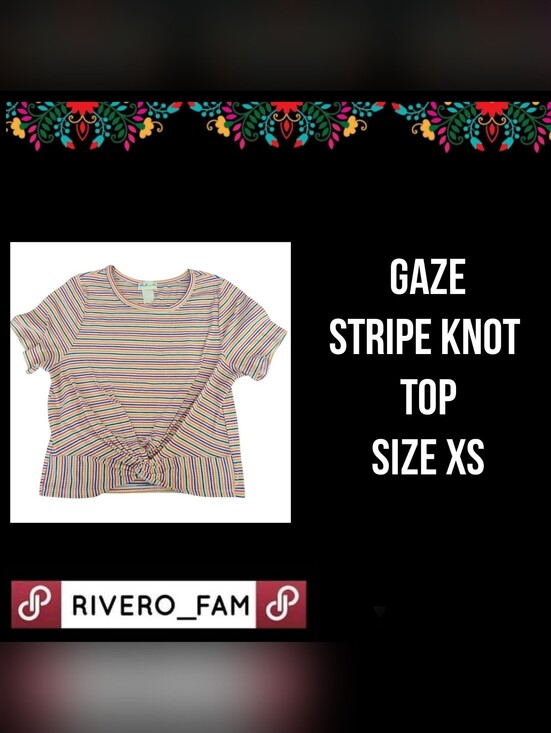 gaze Tops - GAZE | STRIPE KNOT TOP | SIZE XS